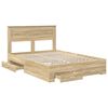 vidaXL Bed Frame with Drawer Sonoma Oak 140 x 190 cm Engineered Wood