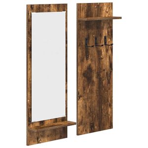 vidaXL Wall-Mounted Coat Rack with Shelf Smoked Oak 70 x 10 x 90 cm