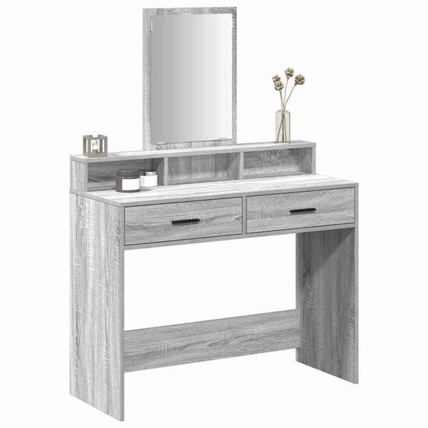 vidaXL Dressing Table Grey Sonoma 100 x 41 x 140 cm Engineered Wood