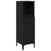 vidaXL Bathroom Furniture Set Wall-mounted with Door 3 pcs Black Oak