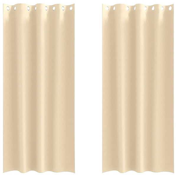 vidaXL Blackout Curtains with Rings 2 pcs Cream 225 x 140 cm Polyester