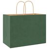 vidaXL Paper Bags 250 pcs with Handles Green 32x17x25 cm