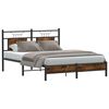 vidaXL Bed Frame without Mattress Smoked Oak 140x190 cm Engineered Wood