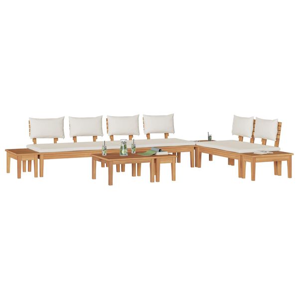 vidaXL Garden Sofa Set 5 pcs Brown and Cream