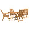vidaXL Garden Dining Set 5 pcs Brown Solid Acacia Wood