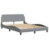 vidaXL Bed Frame "Dover" Light Grey 135x190 cm Double Fabric