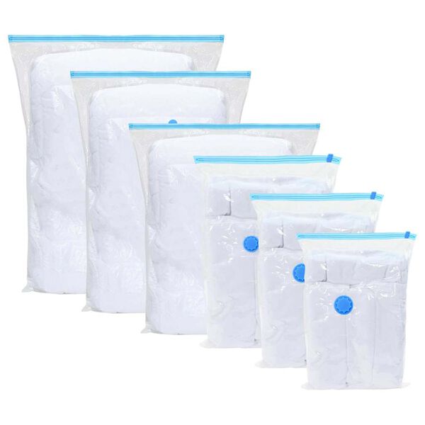 vidaXL Storage Bags Wall-mounted 5 pcs Transparent and Blue 60 x 40 cm