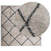 vidaXL Shaggy Rug PAMPLONA High Pile Modern Beige and Anthracite 160x160 cm