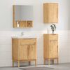 vidaXL Bathroom Furniture Set FLORO 3 pcs Wax Brown Solid Pine Wood