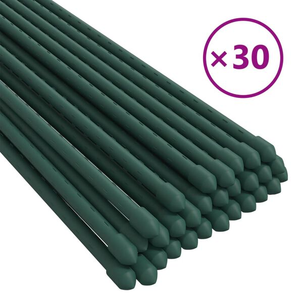 vidaXL Garden Plant Stakes 30 pcs Green 180 cm Steel