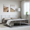 vidaXL Metal Bed Frame without Mattress with Footboard White 193x203cm