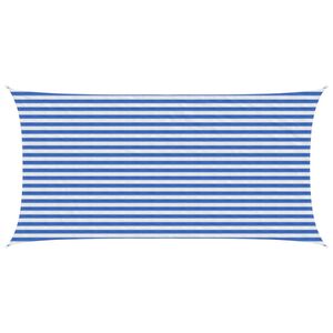 vidaXL Sunshade Sail 2.5 x 5 m HDPE Rectangular Blue and White