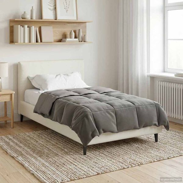 vidaXL Summer Duvet Quilted Light Grey 140 x 200 cm Microfiber