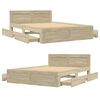 vidaXL Bed Frame with Headboard without Mattress Sonoma Oak 140x190 cm