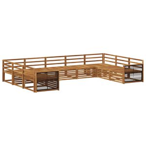 vidaXL Outdoor Sofa Set 9 pcs Natural Solid Acacia Wood