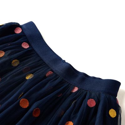 Kids' Tulle Skirt with Polka Dot Navy Blue 92