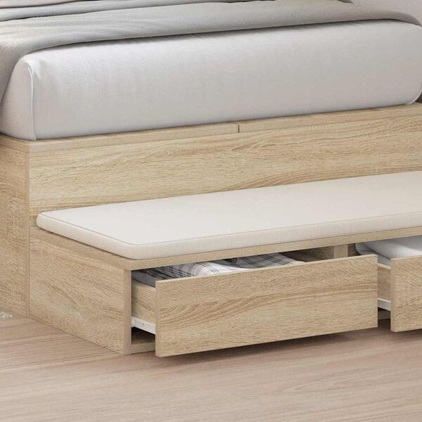 vidaXL Bed Drawers Sonoma Oak 100 x 36.5 x 16.5 cm Engineered Wood