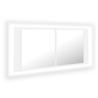 vidaXL LED Bathroom Mirror Cabinet White 100x12x45 cm Acrylic
