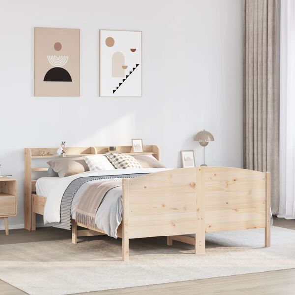 vidaXL Bed Frame without Mattress 140x200 cm Solid Wood Pine