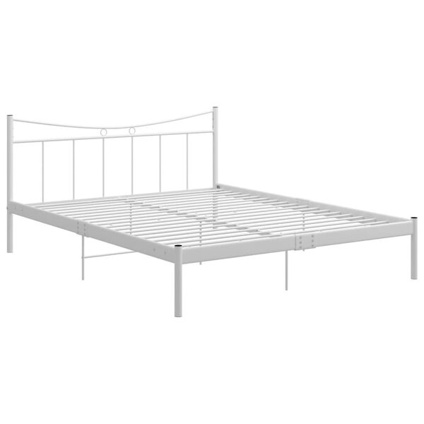 vidaXL Bed Frame without Mattress White Metal 140x200 cm
