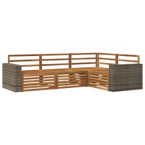 vidaXL Outdoor Sofa Set 4 pcs Natural 255.5 x 176.5 x 73 cm