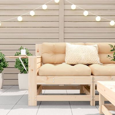 vidaXL Garden Armrest Sofa with Side Table Solid Wood Pine