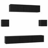 vidaXL TV Cabinet Set Wall-mounted 7 pcs Black Oak Engineered Wood