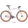 vidaXL Fixed Gear Bike White and Orange 700c 51 cm