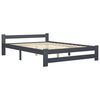 vidaXL Bed Frame without Mattress Dark Grey Solid Pinewood 160x200 cm (322023+321990)