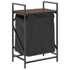 vidaXL Laundry Basket 1 Compartment with Shelf Brown Oak