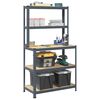 vidaXL 5-Layer Work Table with Shelves Anthracite Steel&Engineered Wood