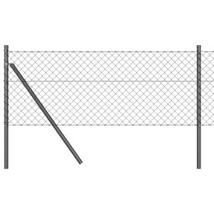 vidaXL Chainlink Fence Ground Fix 10 x 0.4 m PVC-Coated Steel Grey