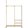 vidaXL Clothes Rack with Shelves and Wheels 100x38x175.5 cm Bamboo