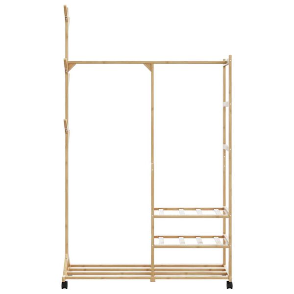 vidaXL Clothes Rack with Shelves and Wheels 100x38x175.5 cm Bamboo