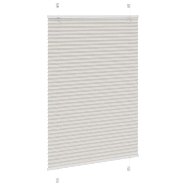 vidaXL Pleated Blind Light Grey 100x150 cm Fabric Width 99.4 cm Polyester