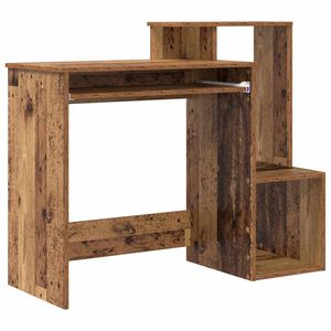 vidaXL Desk with Drawer Old Wood 106 x 41 x 88.5 cm Engineered Wood