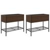 vidaXL Garden Planters with Shelf 2 pcs Brown 90x40x75 cm Poly Rattan