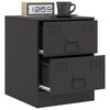 vidaXL Bedside Cabinet Black 34.5x39x44 cm Steel