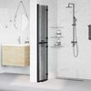vidaXL Walk-in shower wall Black and dark transparent 80 x 190 cm