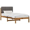 vidaXL Bed Frame with Upholstered Headboard Natural and Light Grey