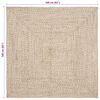 vidaXL Area Rugs Square Natural and White 160 x 160 cm Jute