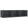 vidaXL CD Wall Shelf Grey 75x18x18 cm Engineered Wood