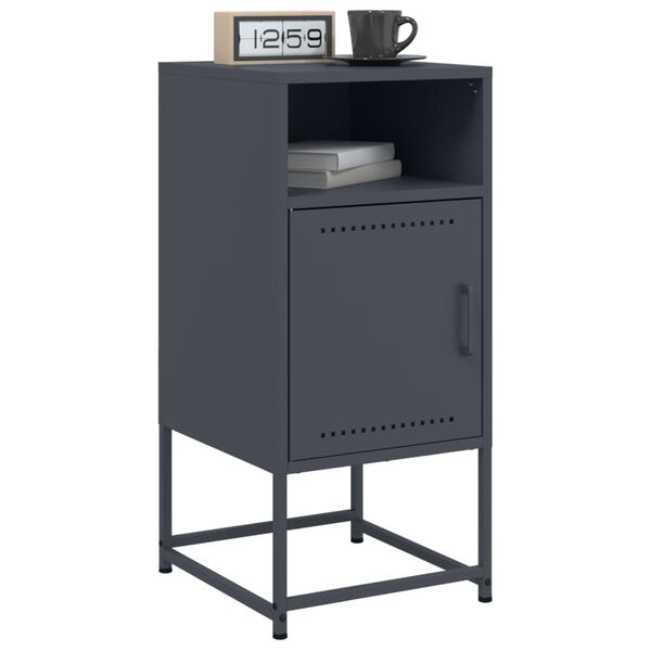 vidaXL Bedside Cabinet Anthracite 36x39x78 cm Steel
