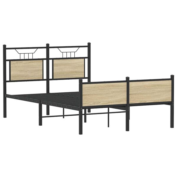 vidaXL Bed Frame without Mattress Sonoma Oak 120x200 cm Engineered Wood