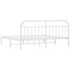 vidaXL Metal Bed Frame without Mattress with Headboard White 200x200cm