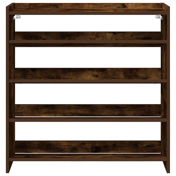 vidaXL Shoe Rack Smoked Oak 80x25x81 cm Engineered Wood