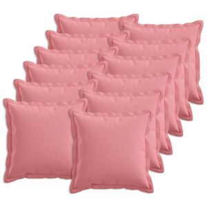 vidaXL Cushion Cover 12 pcs HOUTEN Pink 40 x 40 cm Faux Linen
