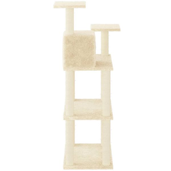 vidaXL Cat Tree with Sisal Scratching Posts Cream 118.5 cm