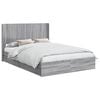 vidaXL Bed Frame with Storage and Headboard Grey Sonoma 140 x 200 cm
