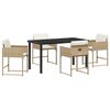 vidaXL Garden Dining Set 5 pcs Beige Poly Rattan